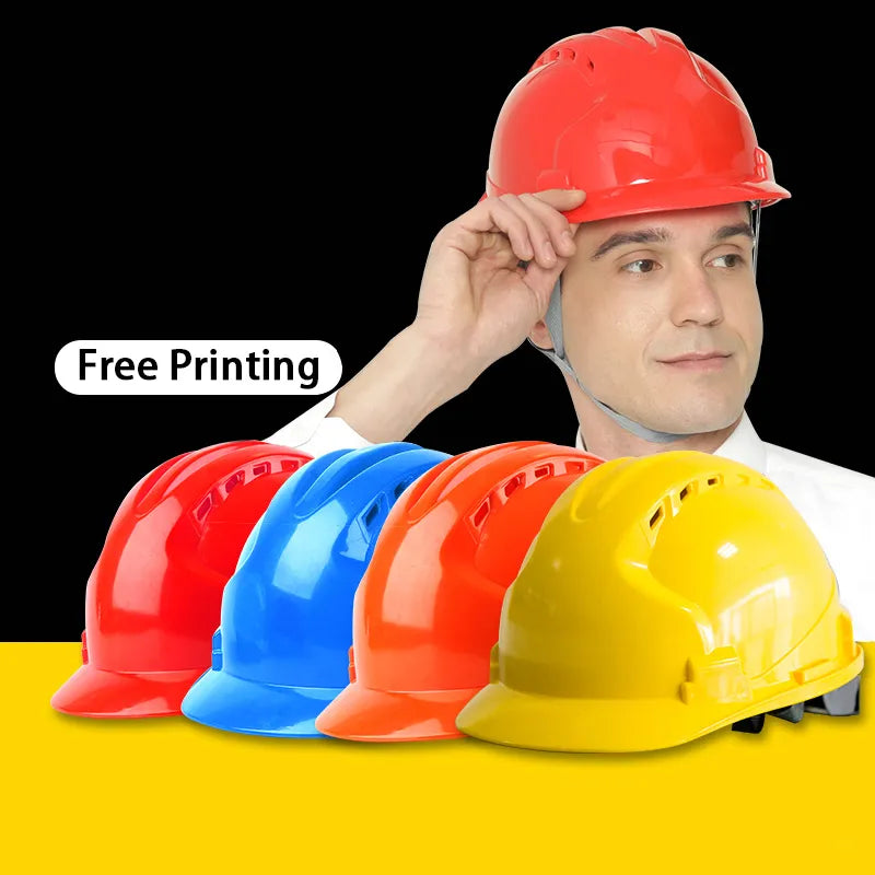Safety Helmet Hard Hat Construction Engineer Working Protective ABS Cap Multicolor Options Can Print Logo